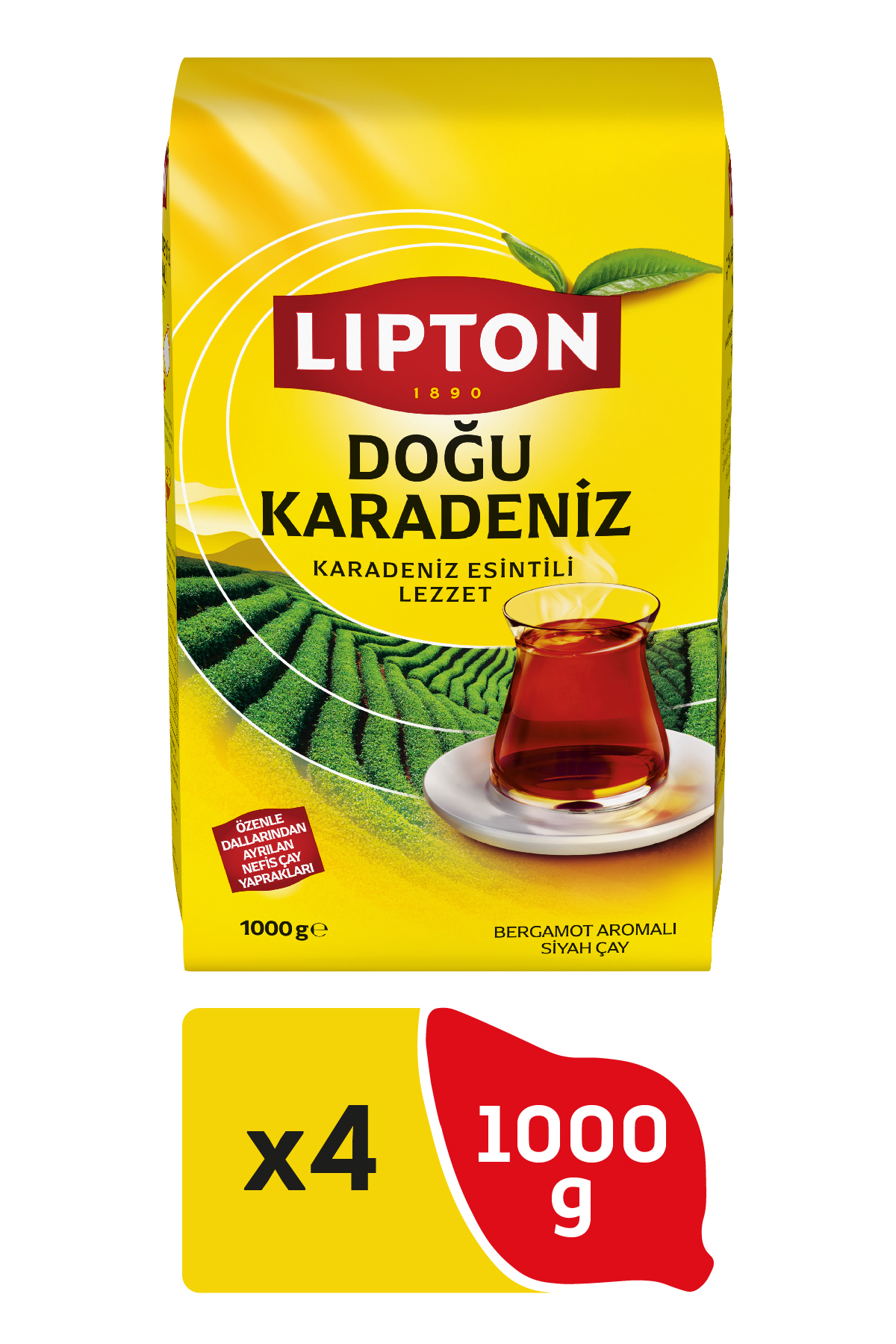 Lipton Doğu Karadeniz Bergamot Aromalı Dökme Çay 1 Kg X 4 Adet