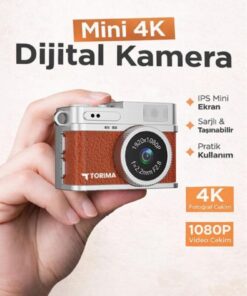 Alternative view of Torima Mini Dijital Kamera Selfie Video Vlog Kamerası Mini Anahtarlık 1080P CMR35 Kahverengi