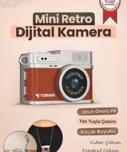 Torima Mini Dijital Kamera Selfie Video Vlog Kamerası Mini Anahtarlık 1080P CMR35 Kahverengi