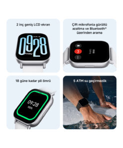 Xiaomi Redmi Watch 5 Active Akıllı Saat Siyah (Xiaomi Türkiye Garantili) Sesli Görüşme Özellikli - Görsel 3