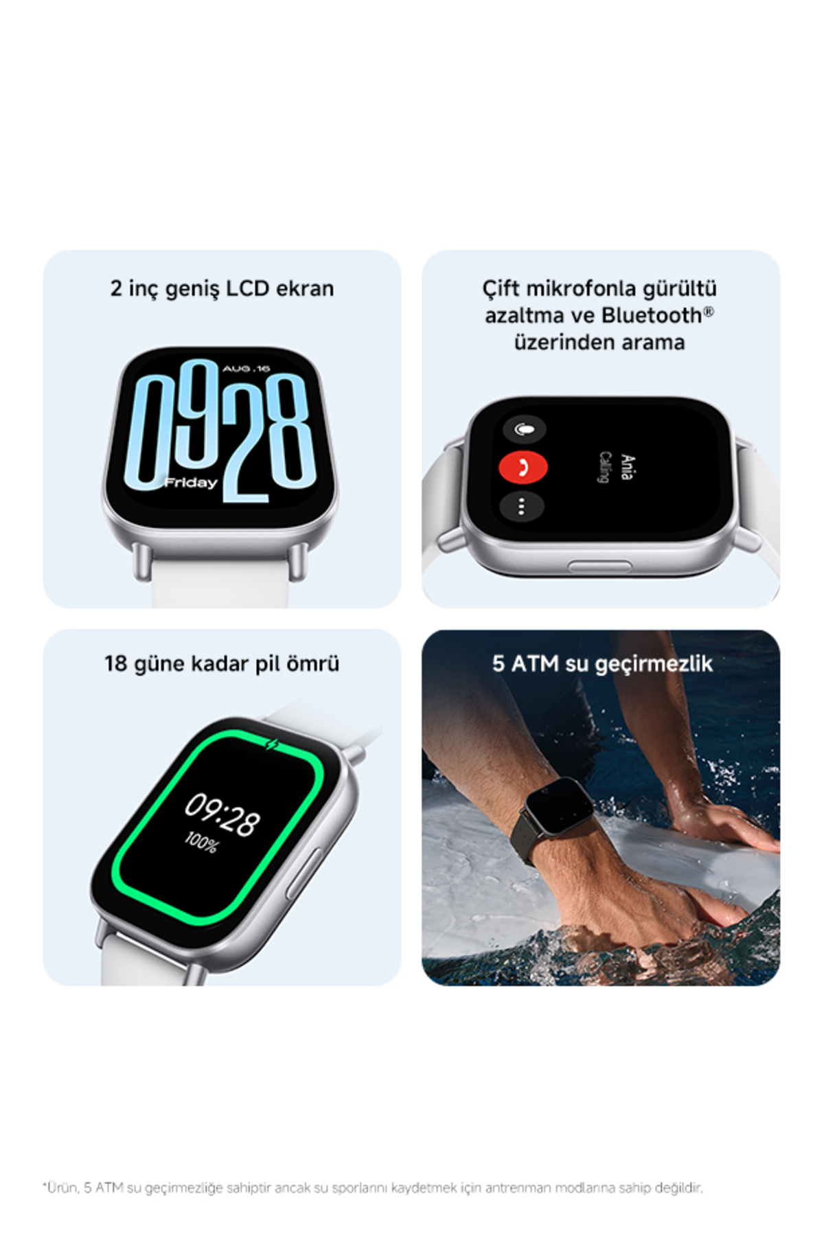Xiaomi Redmi Watch 5 Active Akıllı Saat Siyah (Xiaomi Türkiye Garantili) Sesli Görüşme Özellikli - Görsel 3