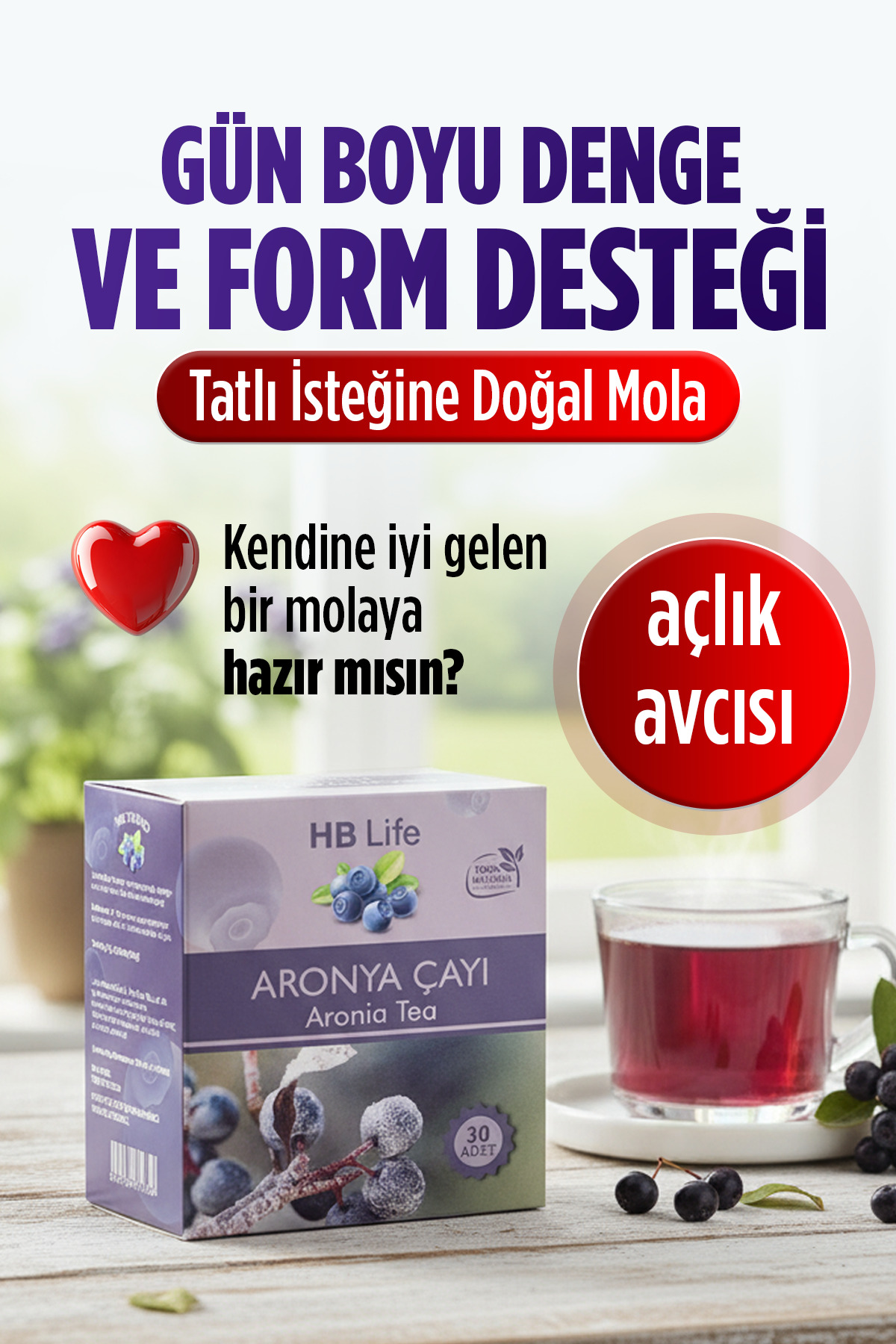 HB LİFE Aronya Çayı Detox Form Çayı Diyette Çay zayıflamak kilo.vermek