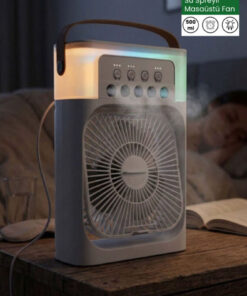 MiniHome F170 3'ü 1 Arada Nemlendirici, Gece Lambası ve Soğuk Buharlı Masa Tipi Fan