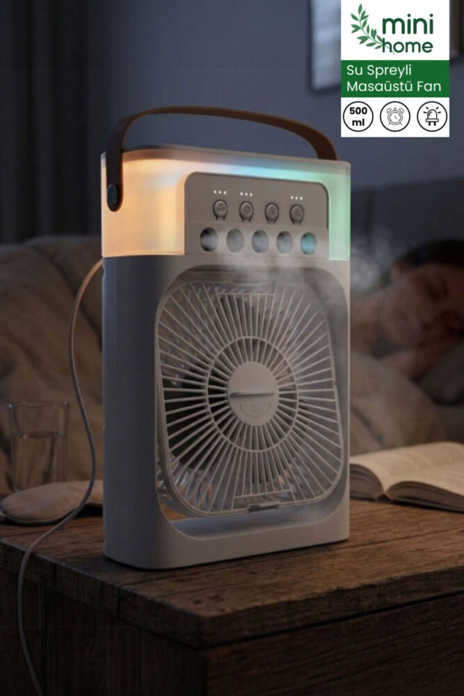MiniHome F170 3'ü 1 Arada Nemlendirici, Gece Lambası ve Soğuk Buharlı Masa Tipi Fan