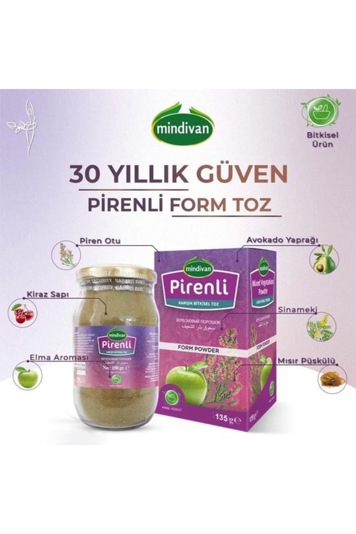 Mindivan Pirenli Form Toz 135 gr Elma Tozu Diyet Destek Ürünü 2 Adet - Görsel 3