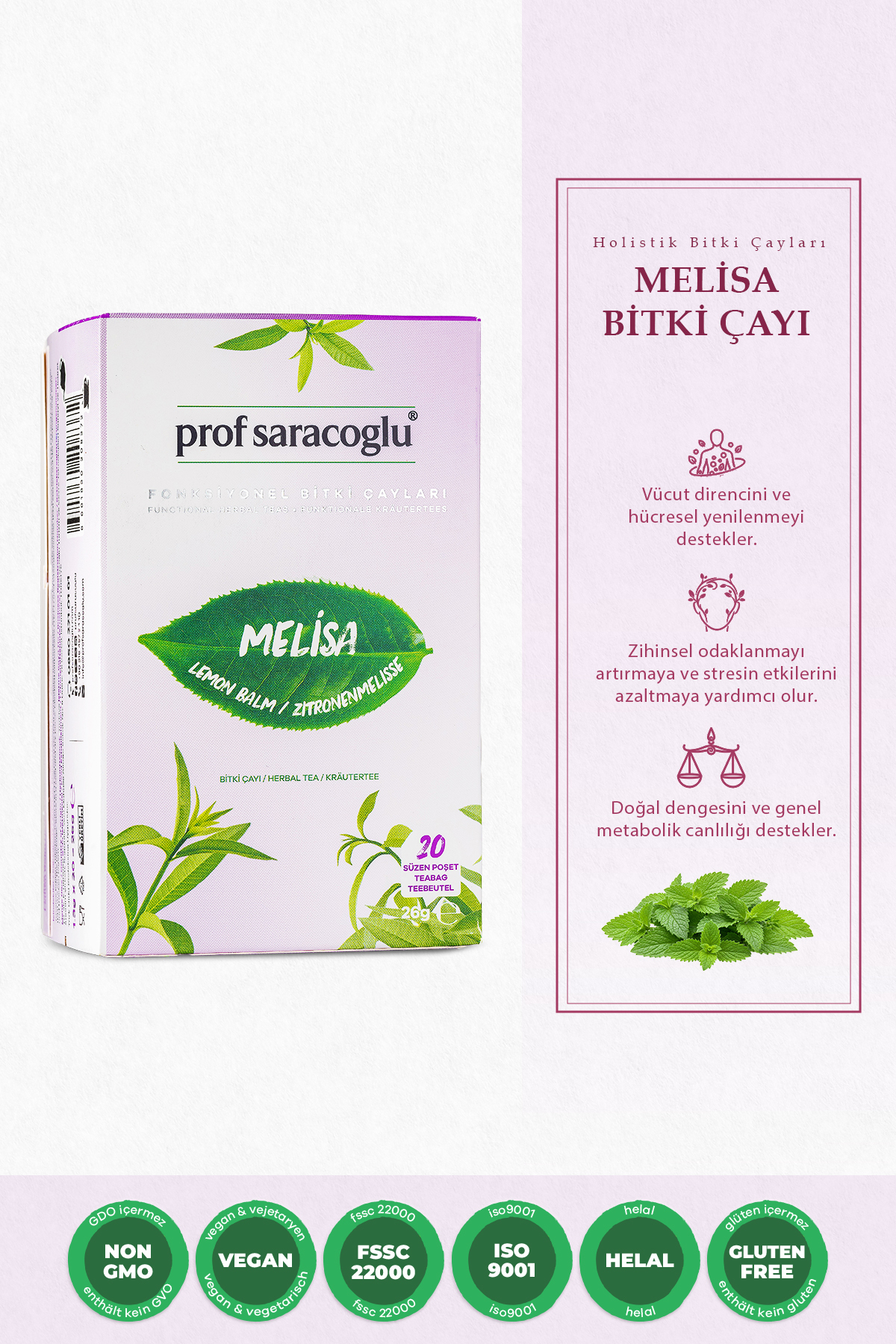 prof saracoglu Melisa (LİMON OTU) Bitki Çayı 20'li