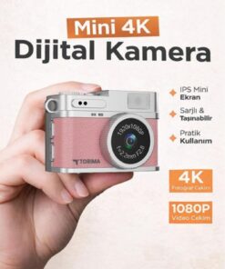 Alternative view of Torima Mini Dijital Kamera Selfie Video Vlog Kamerası Mini Anahtarlık 1080P CMR35 Pembe