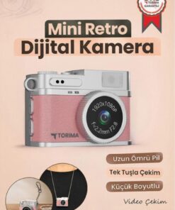 Torima Mini Dijital Kamera Selfie Video Vlog Kamerası Mini Anahtarlık 1080P CMR35 Pembe