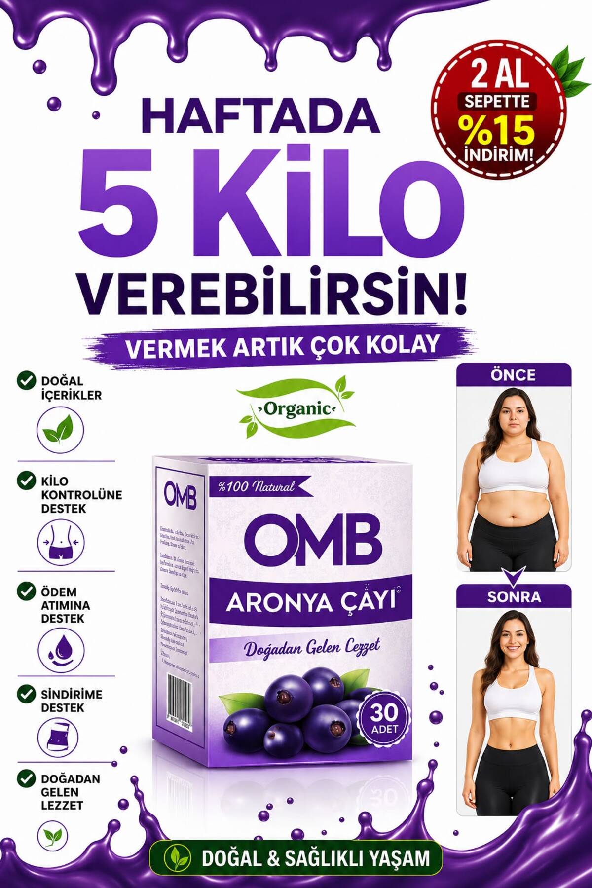 OMB Zayıflamak Yağ-yakici Özel kilo verme yardımcı Özel Karışımlı Detox Etkili Doğal İçerikli Bitkisel Çayı