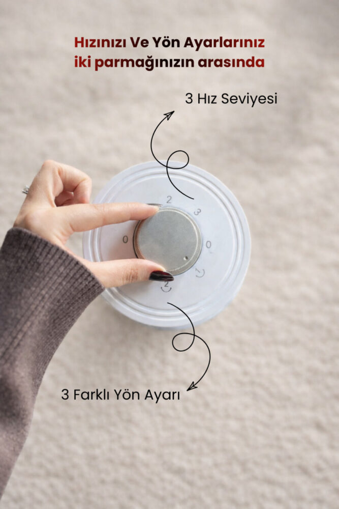 Yui TF60 60W 90 Cm 3 Hız Ayarlı Kule Tipi Vantilatör Fan - Beyaz - Görsel 2