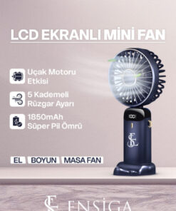 Alternative view of EN SİGA Lcd Ekranlı Şarjlı Mini El Boyun Masa Fanı Seyahat Taşınabilir Fan Aralığı Şarjlı Yüksek Şarj