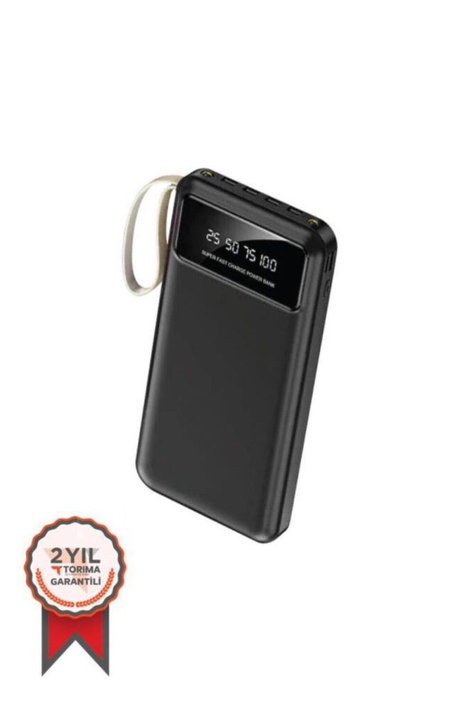 Torima Powerbank Dijital Göstergeli Kablolu 4 Çıkışlı 10.000 Mah Taşınabilir Şarj Aleti TRM1011 Siyah - Görsel 2