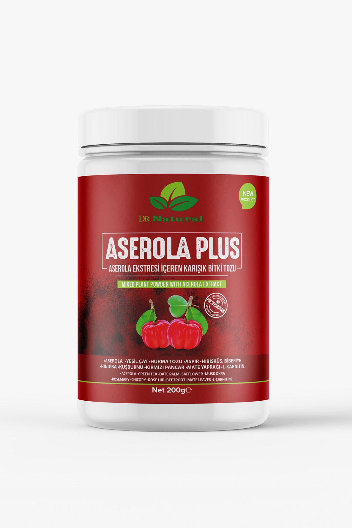 DRNATURAL Aserola Plus Barbados Kirazı Ekstresi İçeren Karışık Bitki Tozu
