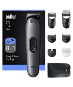 Braun Hepsi Bir Arada Series 3, 8’i 1 arada Tıraş Kiti, Keskin Bıçak, 14 Uzunluk, AIO3540