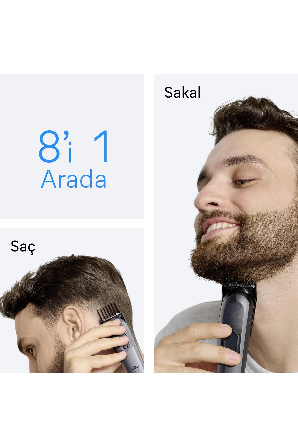 Braun Hepsi Bir Arada Series 3, 8’i 1 arada Tıraş Kiti, Keskin Bıçak, 14 Uzunluk, AIO3540 - Görsel 3