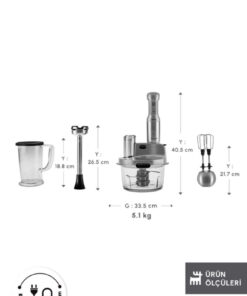 Alternative view of Karaca Mastermaid Prosteel Cam Mutfak Robotu Uzun Blender Ayaklı 6 Bıçaklı 2500 W Galaxy Grey