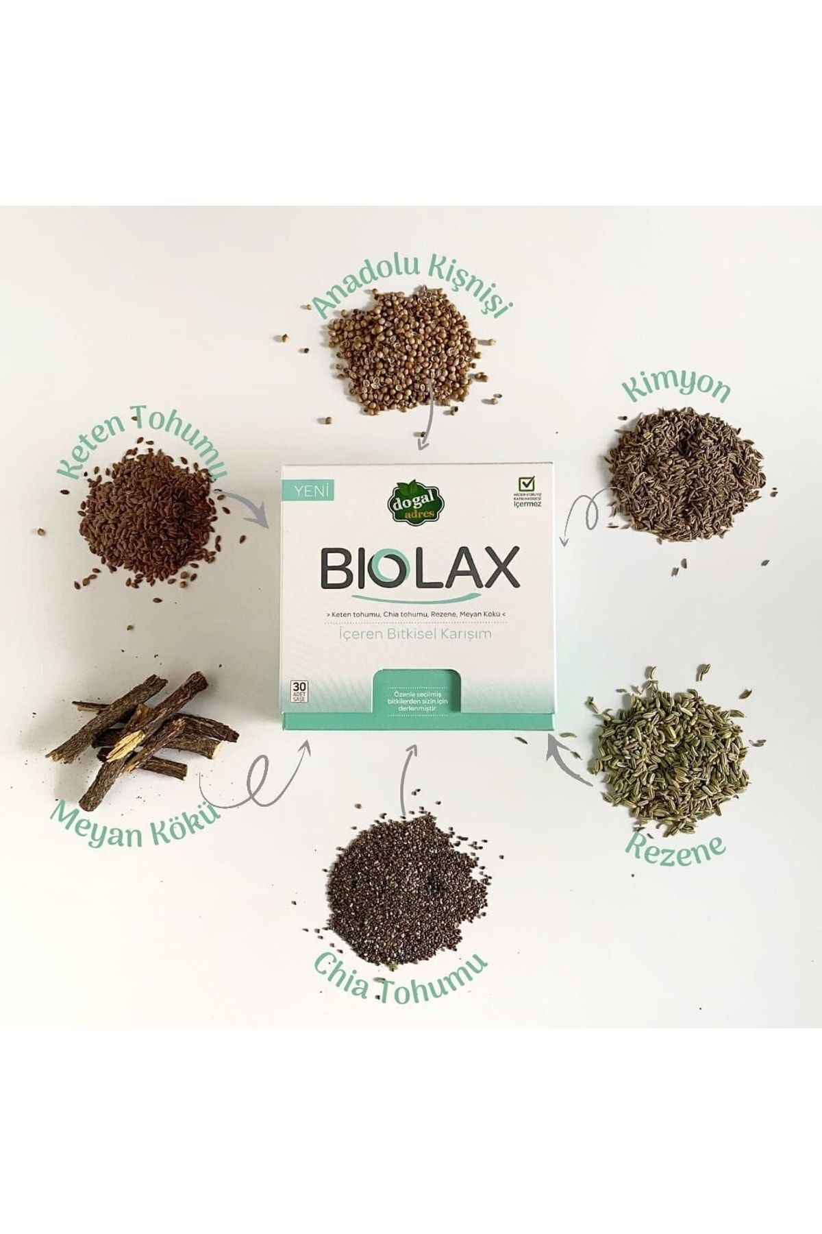 Doğal Adres Biolax Sindirime Destek Bitkisel Toz Karışım 30 Adet - Görsel 3