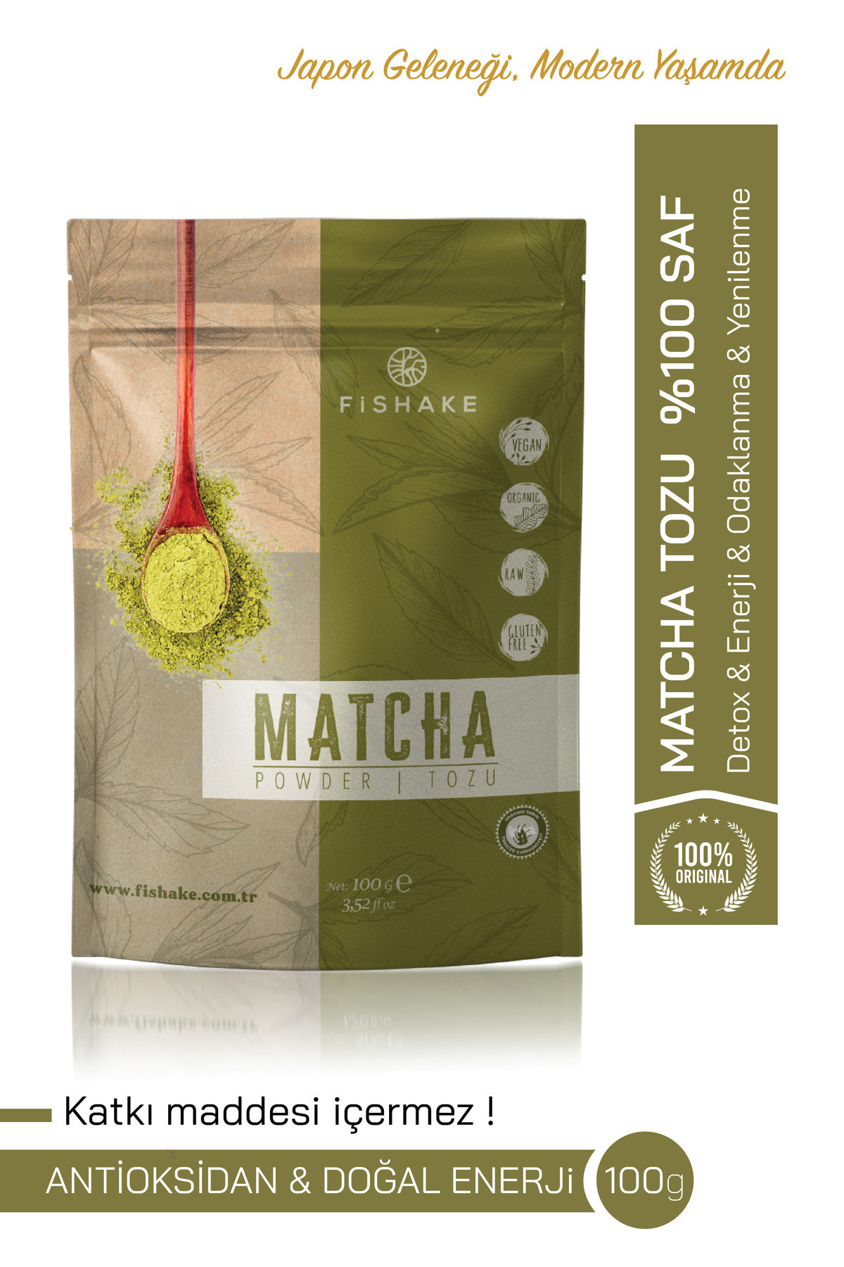 FiShake Organik Saf Matcha / Macha 100 gr