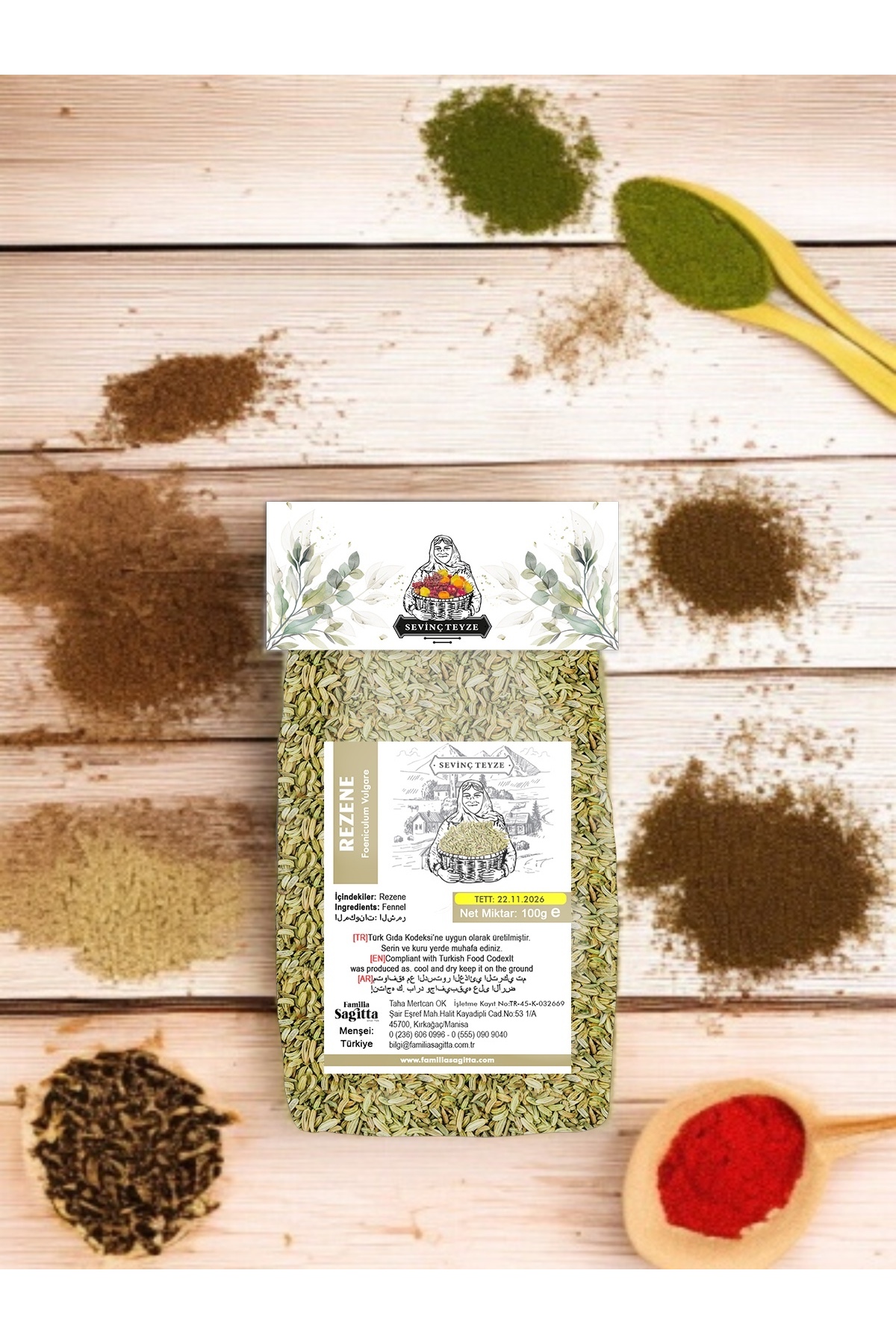 Organik Teyze Sevinç Teyze Rezene, Arapsaçı, Cumhur, Fennel Fruit, Foeniculum Vulgare Miller 100g - Görsel 3