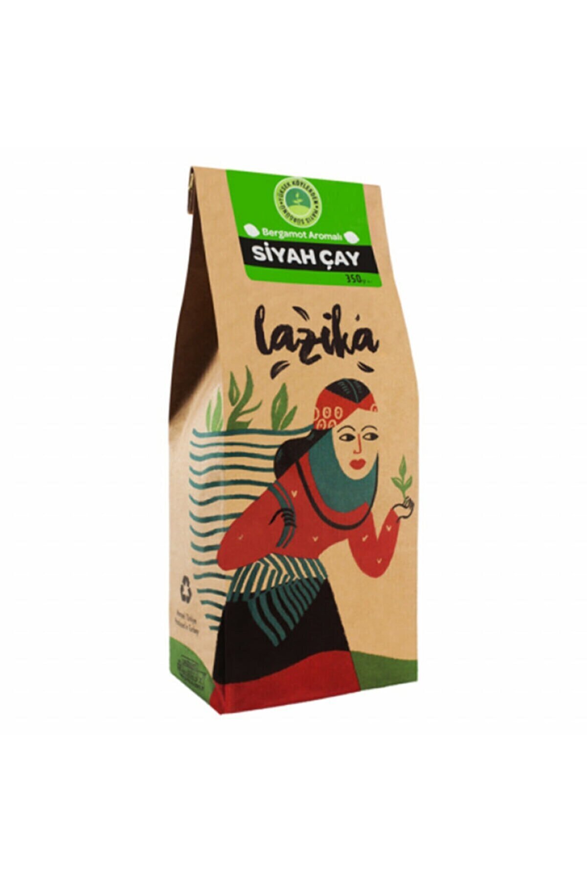 LAZİKA Bergamot Aromalı Siyah Çay (350g)-İlk Hasat Mayıs Çayı,2.5 Yaprak,Tozsuz Çay,Çamlıhemşin Çayı