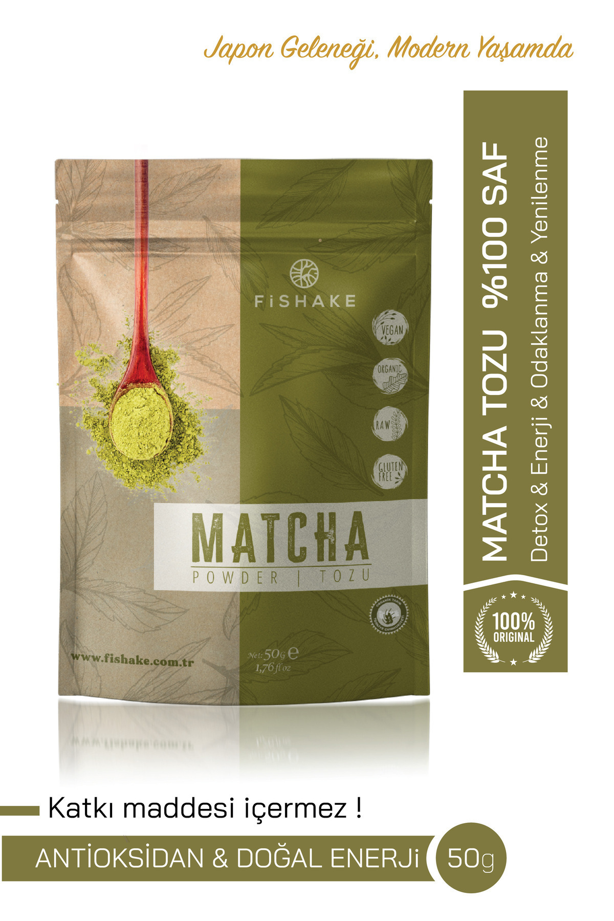 FiShake Organik Saf Matcha / Macha 50 gr