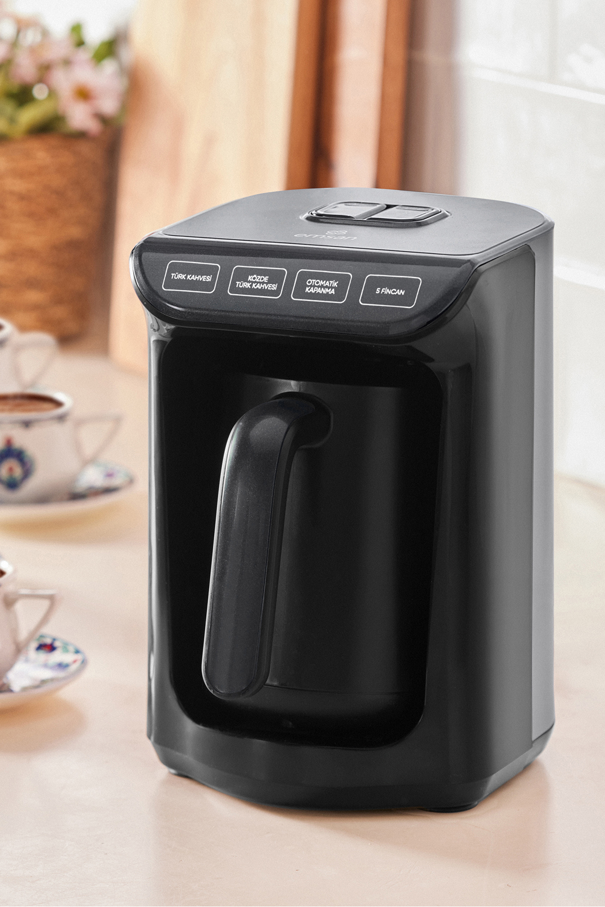 Emsan Közde Türk Kahve Makinesi Shiny Black 5 Fincan Kapasiteli - Görsel 3