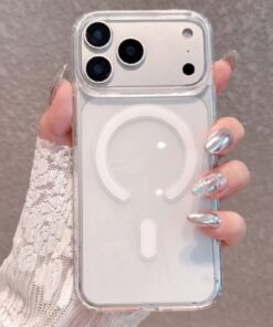 Fibaks iPhone 17 Pro Max Magsafe Kılıf Wireless Kablosuz Şarj Destekli Kamera Korumalı Şeffaf Darbe Emici