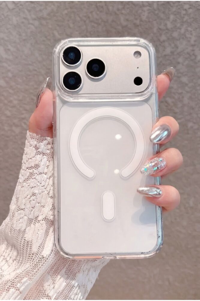 Fibaks iPhone 17 Pro Max Magsafe Kılıf Wireless Kablosuz Şarj Destekli Kamera Korumalı Şeffaf Darbe Emici