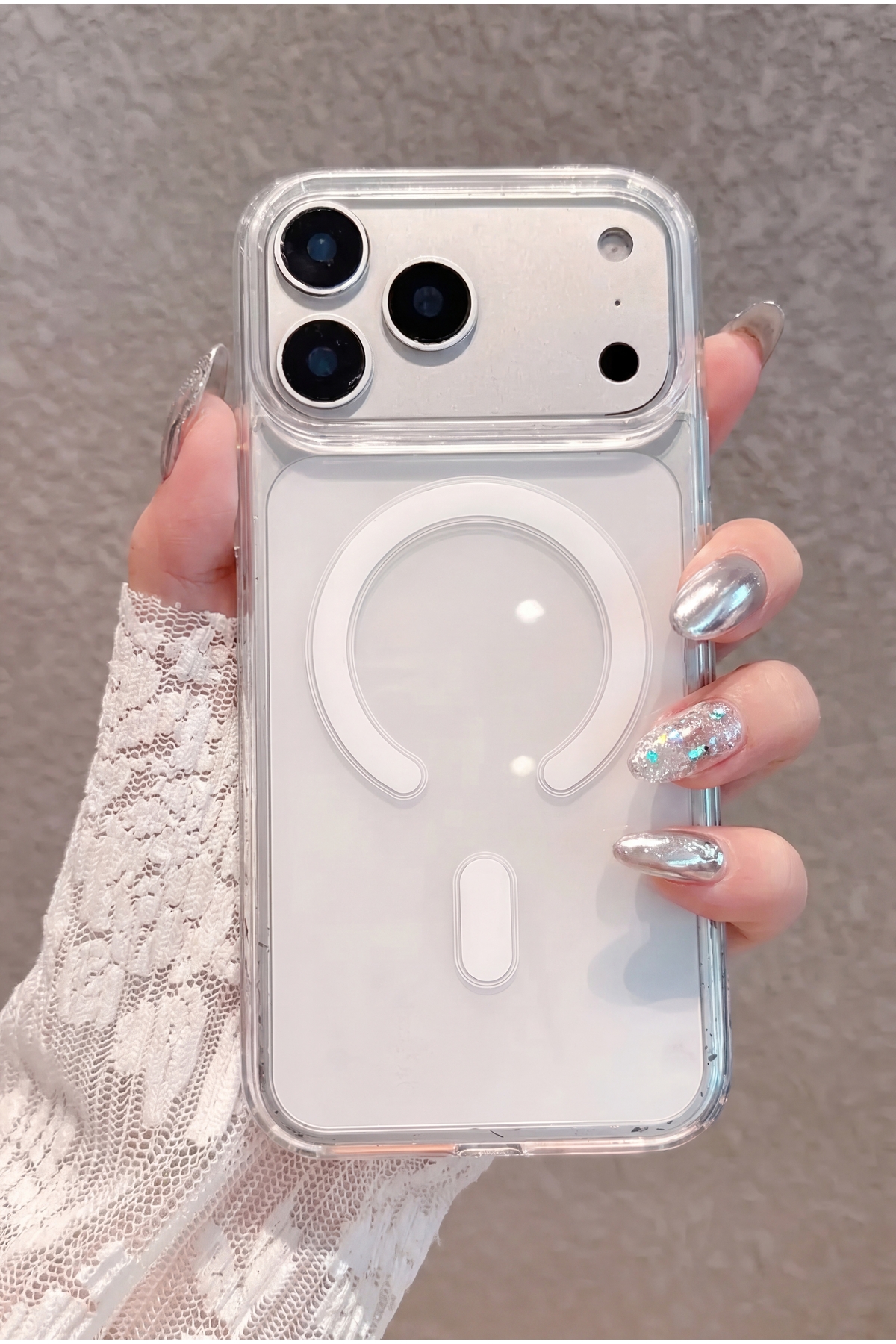 Fibaks iPhone 17 Pro Max Magsafe Kılıf Wireless Kablosuz Şarj Destekli Kamera Korumalı Şeffaf Darbe Emici
