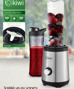 Kiwi Ksb-2240 Standlı Paslanmaz Çelik Sporcu Blender - Kişisel Smoothie Blender 600 ml Bardaklı