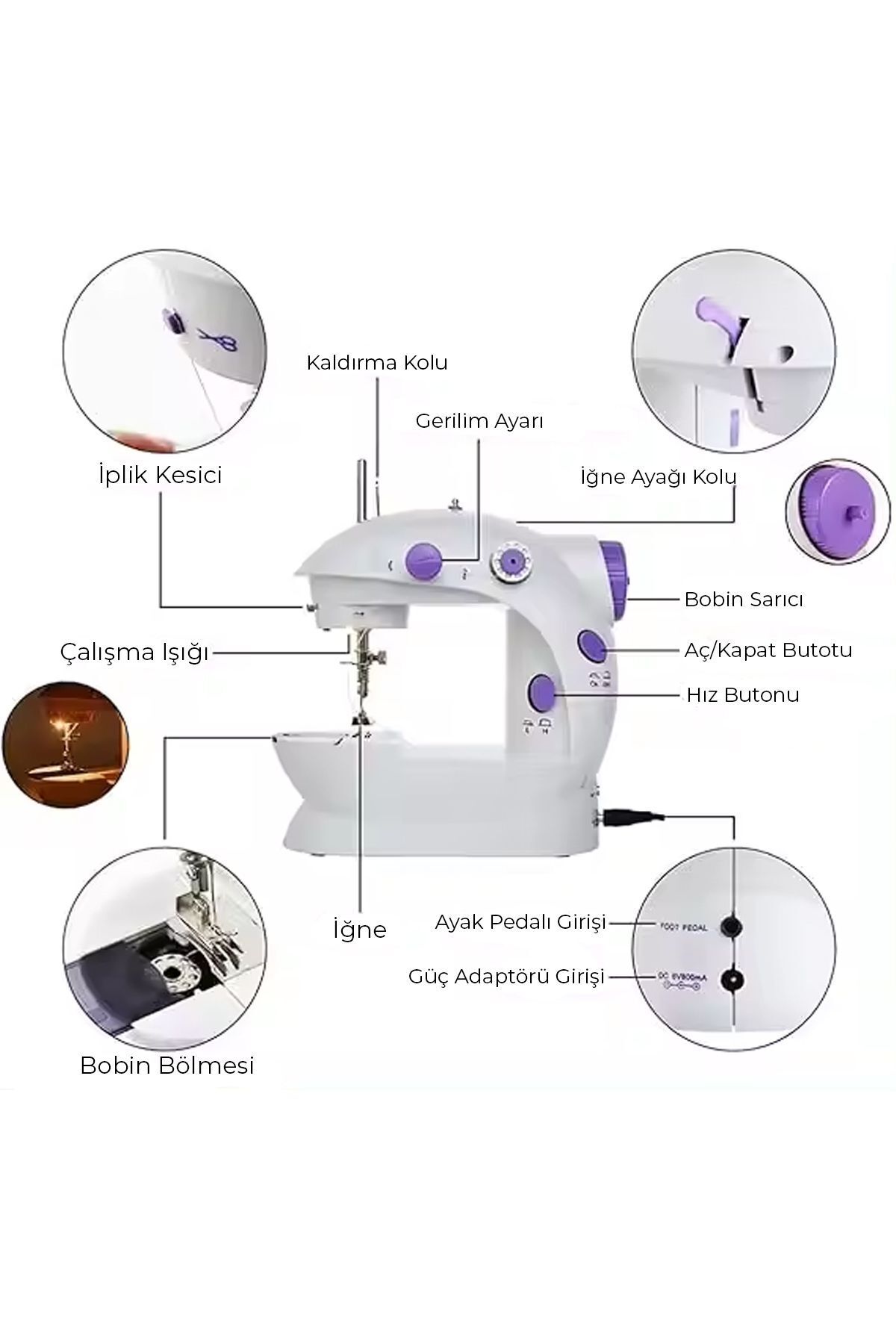 Maxi Life Mini Pedallı Sewing Ev Tipi Dikiş Makinesi - Görsel 3