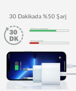 Alternative view of Woyax By Deji Iphone 8 X Xs Xr 11 12 13 14 / Pro Max Mini Plus Cihazları Hızlı Şarj Aleti 20w Lightning