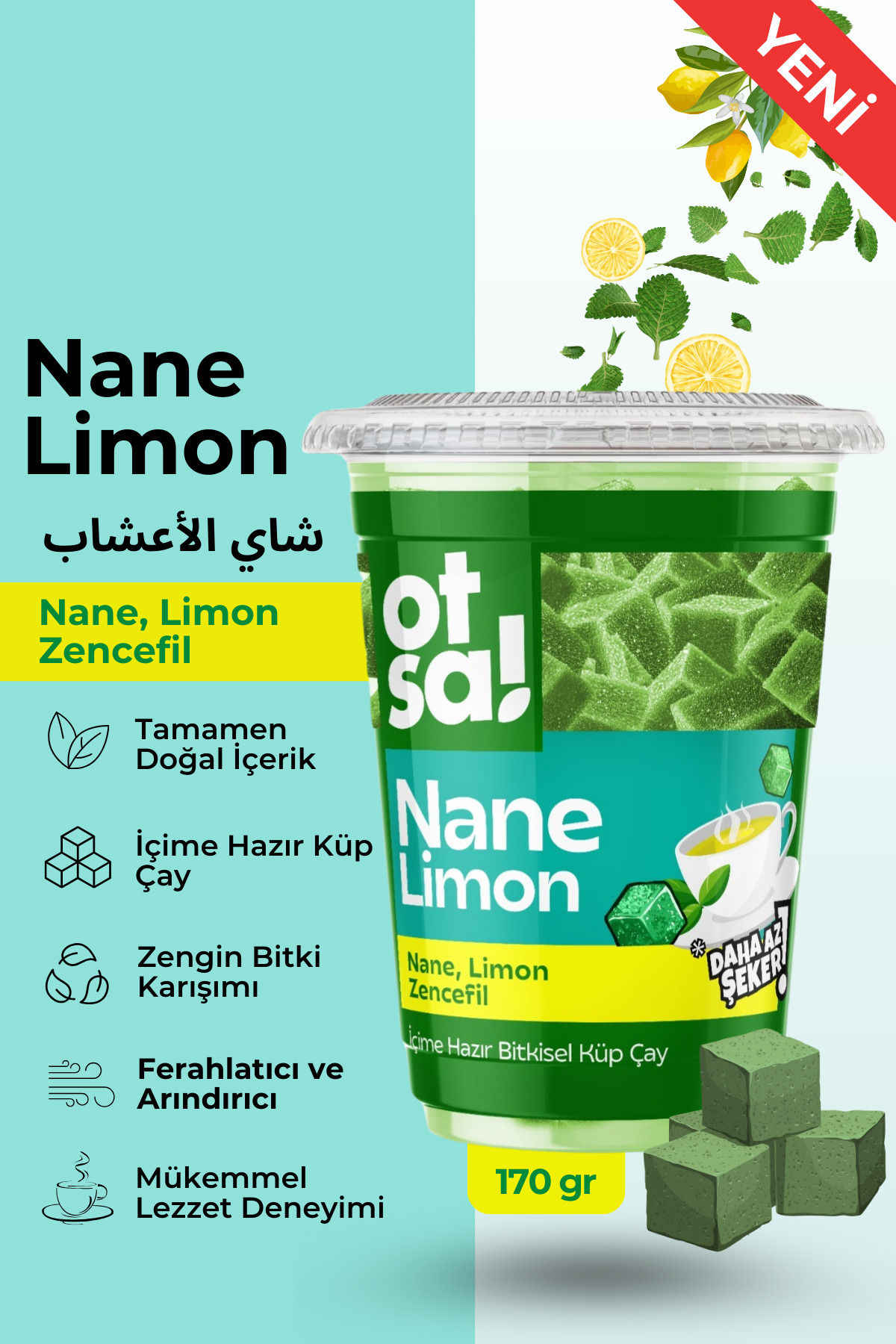 Otsa Nane Ferahlığı ve Limon Tazeliğiyle Doğal Şifa Çayı – 170 g