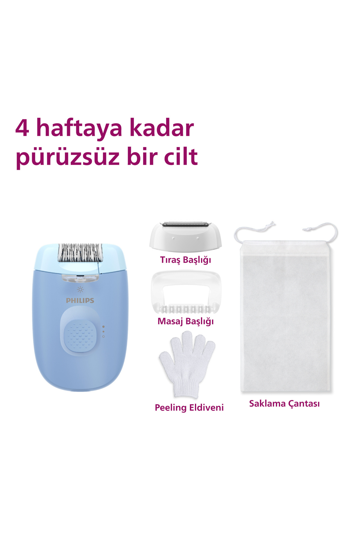 Philips 4000 Serisi BRE247/05 Epilasyon Aleti, Kablolu, Yıkanabilir, Tıraş Başlığı