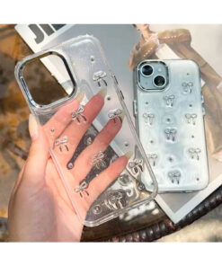 Go Aksesuar Iphone 13 - 14 - 15 Uyumlu Şeffaf Mini Fiyonk Epoksili Telefon Kılıfı - Görsel 3