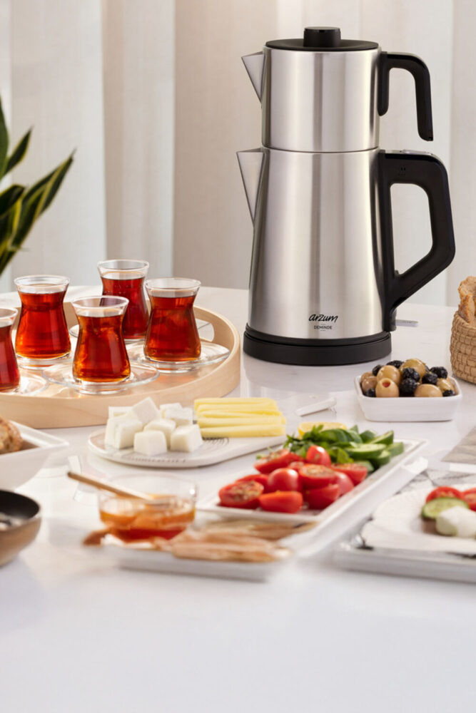 Arzum AR3129 Deminde Çay Makinesi 1800W, 1 L Demlik Kapasitesi, Inox - Görsel 2