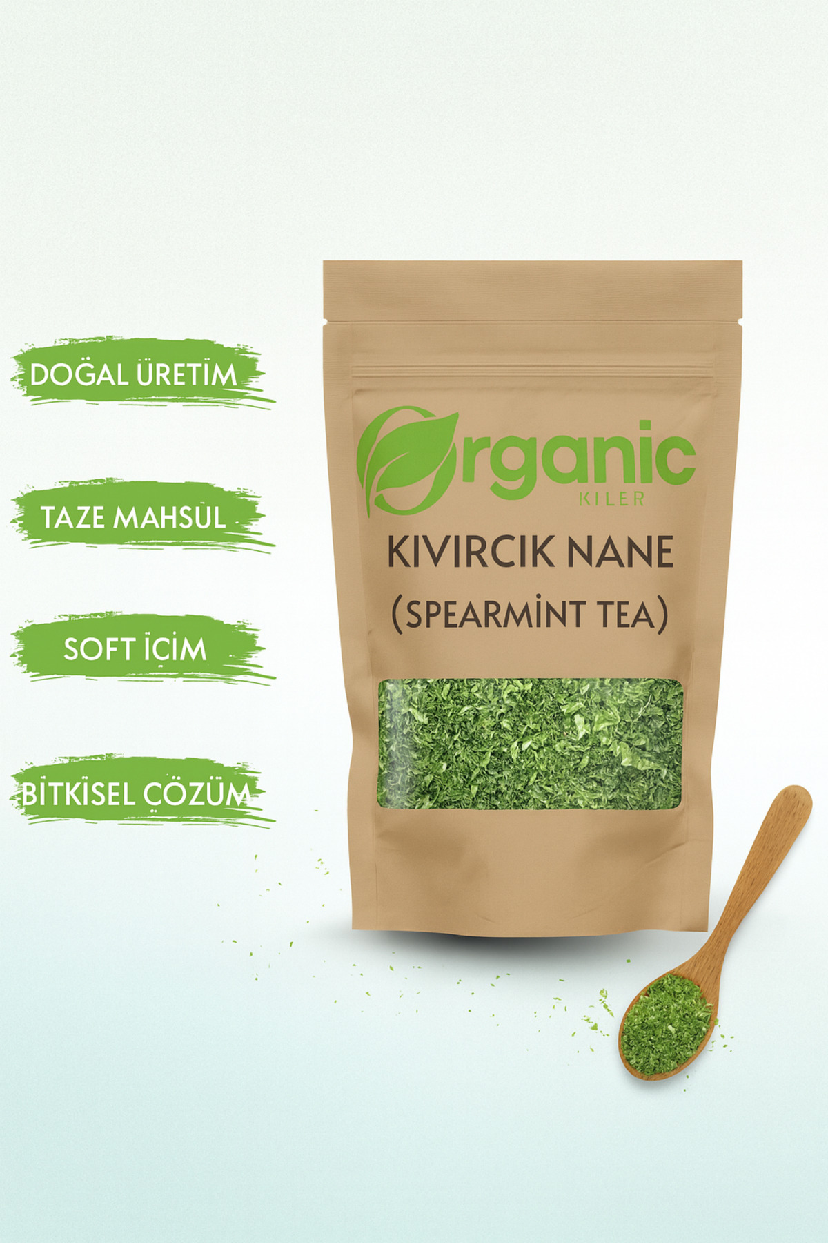 Organik Kiler Doğal Kıvırcık Nane & Katkısız – Spearmint Tea - Kıvırcık Nane Çayı - Pcos & Mide Dostu 55gr