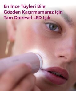 Philips 5000 Serisi BRR454/00 Yüz Epilasyon Cihazı, LED Işıklı, Dahili Ayna, Yıkanabilir, Pembe - Görsel 3