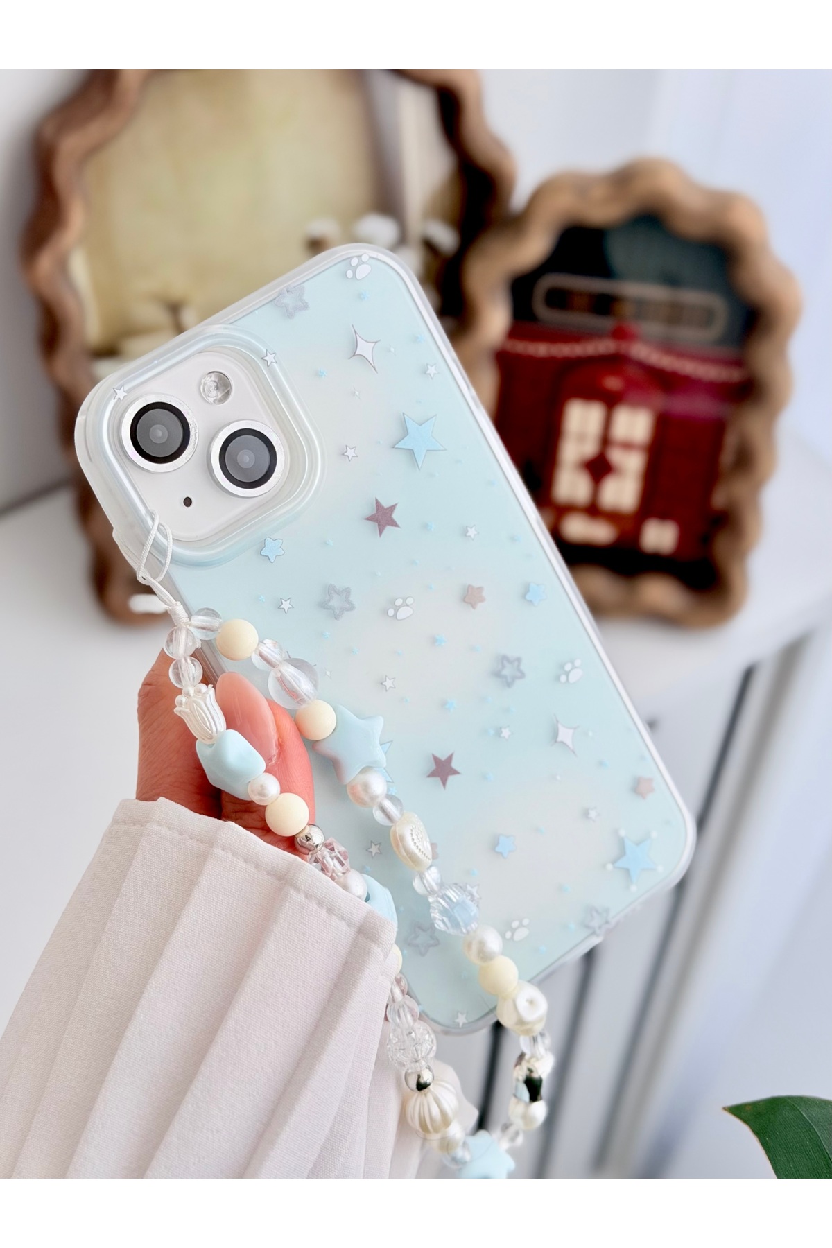 Go Aksesuar Iphone 15 - 14 VE 13 Uyumlu Charm YIldız Tasarımlı Esnek Silikon Kılıf - Görsel 3