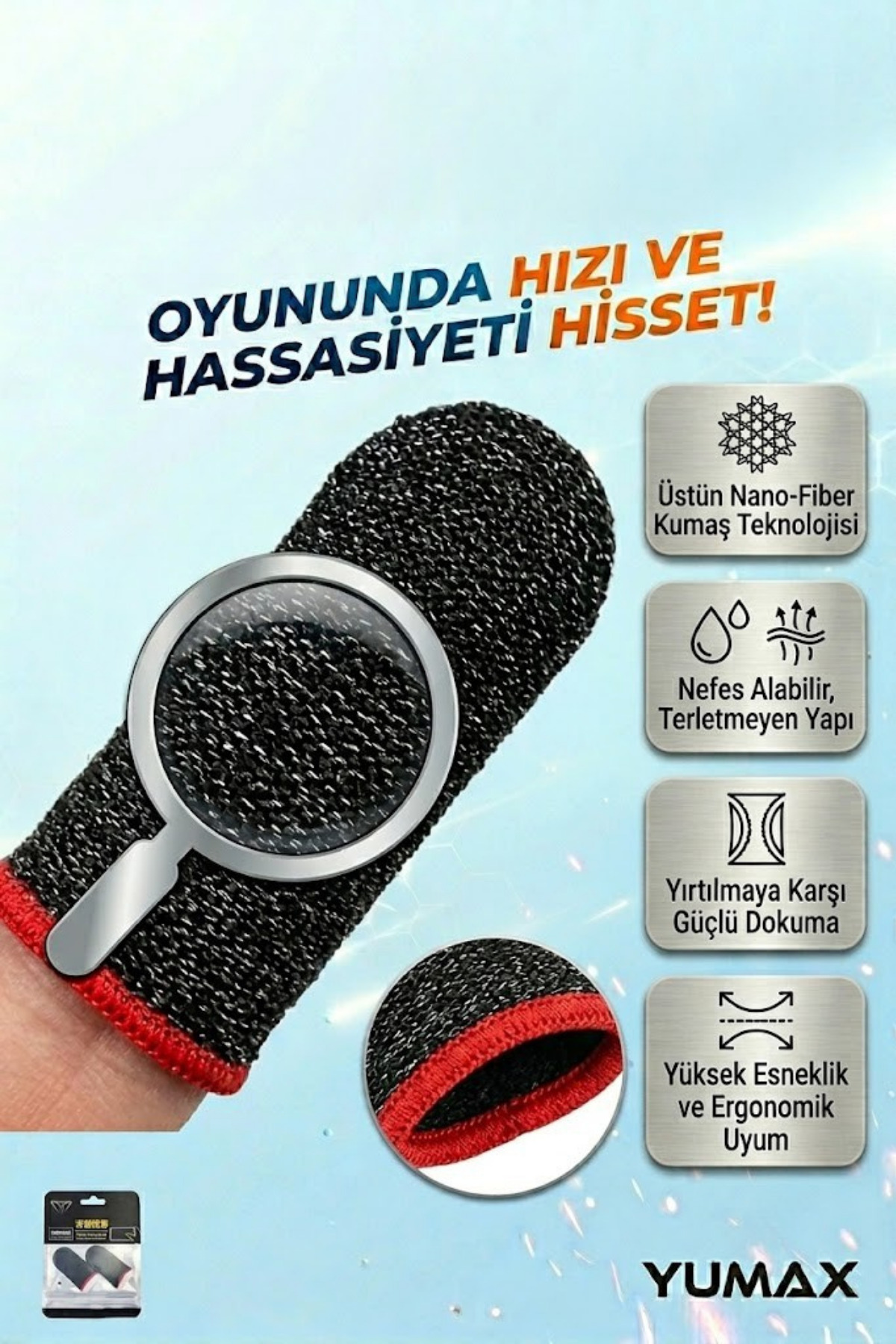 yumax Pubg Ve Diğer Mobil Oyunlar Için Kaymaz Parmak Eldiveni Hassasiyet Ve Hız Bir Arada - Görsel 3