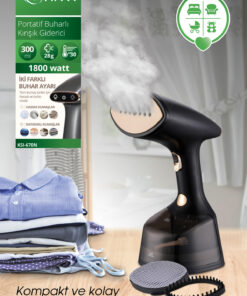 Kiwi Ksı-670N 1800W Portatif Buharlı Kırışıklık Giderici - Paslanmaz Çelik Buhar Çıkışı