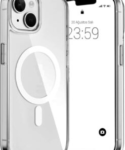 EVAX [Mika Magsafe] iPhone 15 Uyumlu Şeffaf Sert Mika SARARMAZ Magsafe İnce Fit Kılıf