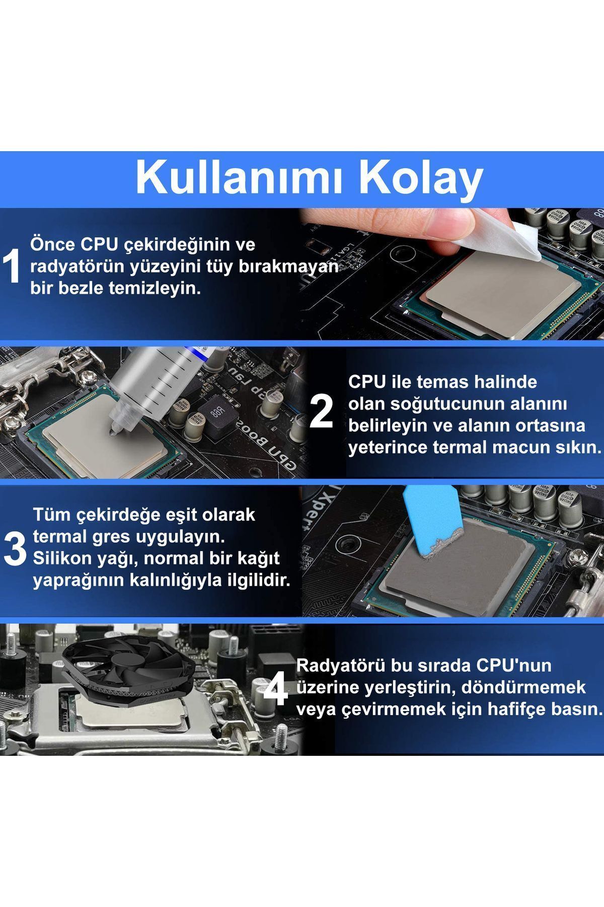 ELDEST Büyük Boy Hy-510 (35GR) 1.93 W/m.k Termal Macun Cpu Soğutma Pastası Cpu Gpu Ps4 Ps3 Pc - Görsel 3