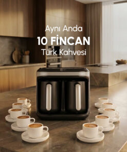 Karaca Hatır Hüp Düet 10 Fincan Kapasiteli Bol Köpüklü Aromalı, Közde ve Türk Kahve Makinesi Uzay Gr
