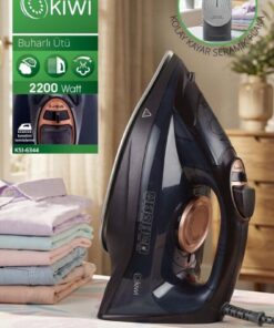Kiwi KSI-6344 Buharlı Ütü | 2200 Watt, Seramik Taban, 90g Şok Buhar, 220ml Su Haznesi