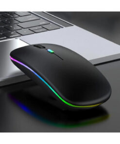 Genel Markalar Şarjlı Kablosuz Sessiz Mouse Rgb Led Işıklı Ultra Slim Usb 2.4ghz Siyah Ledli 800/1200/1600dpi - Görsel 3