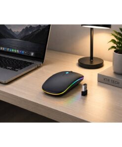 Alternative view of Genel Markalar Şarjlı Kablosuz Sessiz Mouse Rgb Led Işıklı Ultra Slim Usb 2.4ghz Siyah Ledli 800/1200/1600dpi