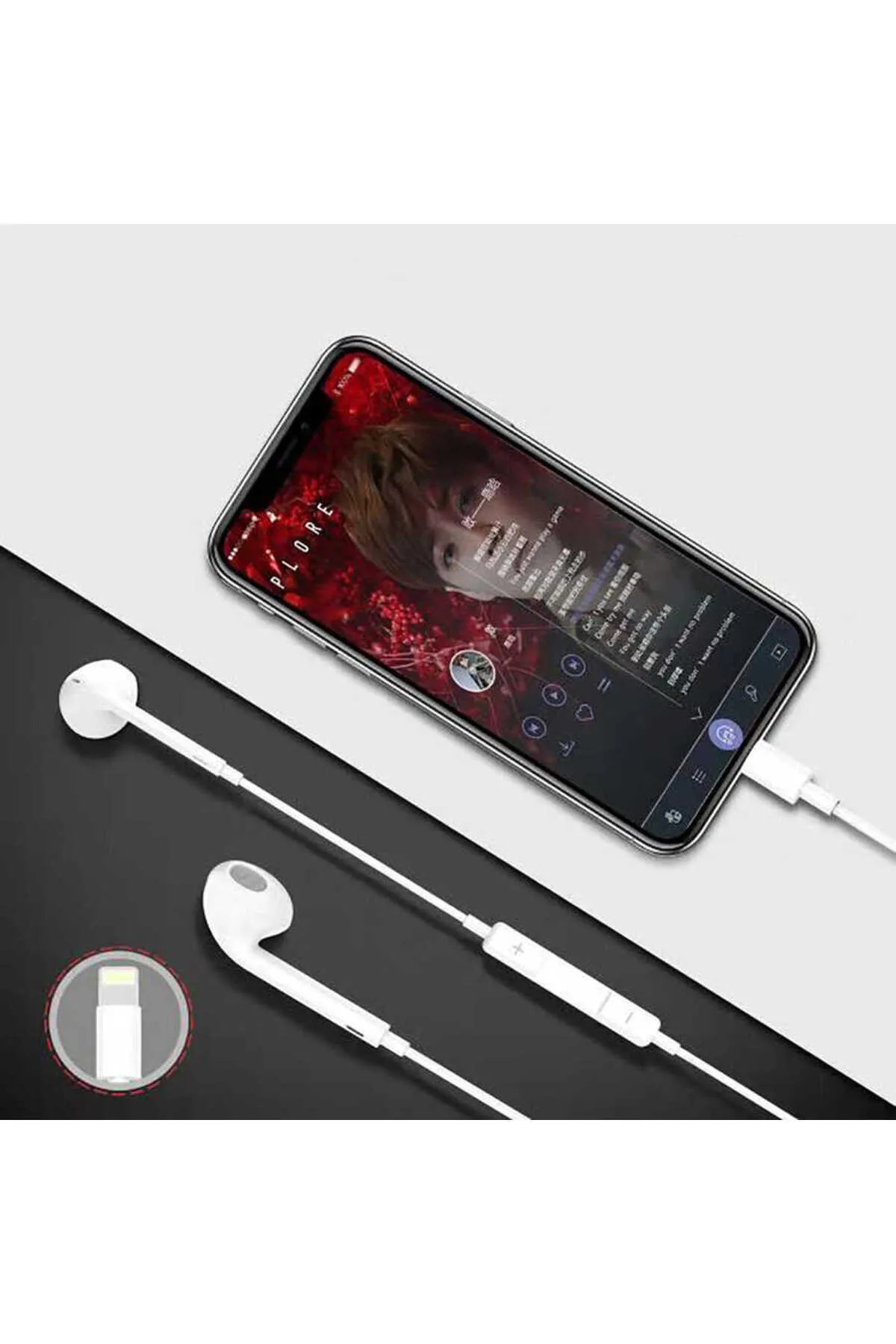 KTR TECH iPhone 7/8/8Plus/X/Xr/Xs/XsMax/11/12/13/14 Pro Max Uyumlu Mikrofonlu Beyaz - Görsel 3