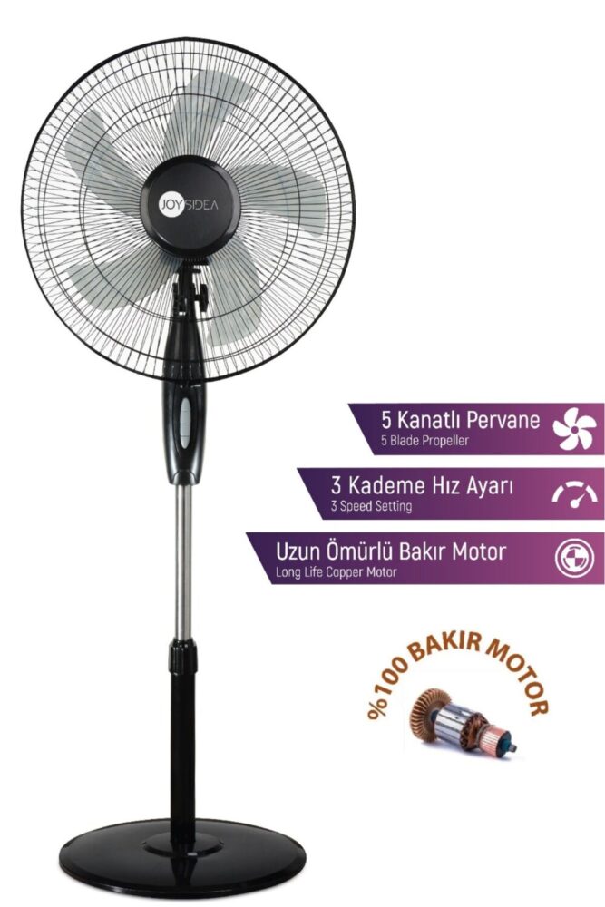 JOYSIDEA FN-100 16 İnç Ayaklı Vantilatör - 3 Kademeli Hız Ayarı, Sessiz ve Etkili Serinlik