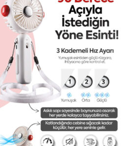 Alternative view of CLNK Katlanabilir Turbo Üflemeli Boyun Askılı Fan 3 Güç Kademesi Dayanıklı Mini El Masa Fanı Vantilatör